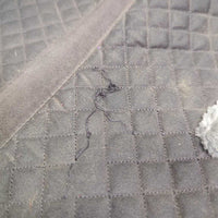 Quilt & Fleece Half Pad, rolled edge *gc,clean, rubs, thrads, clumpy, stains, loose threads
