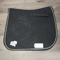 Quilt Dressage Saddle Pad, piping *vgc/gc, clean, hairy, stains?residue, glitter
