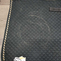 Quilt Dressage Saddle Pad, piping *vgc/gc, clean, hairy, stains?residue, glitter
