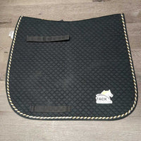 Quilt Dressage Saddle Pad, piping *vgc/gc, clean, hairy, stains?residue, glitter

