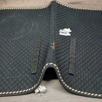 Quilt Dressage Saddle Pad, piping *vgc/gc, clean, hairy, stains?residue, glitter
