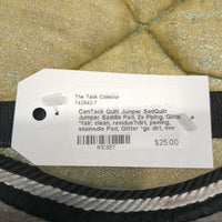 Quilt Jumper SadQuilt Jumper Saddle Pad, 2x Piping, Glitter *fair, clean, residue?dirt, peeling, stainsdle Pad, Glitter *gc dirt, mnr hair, rubs, hairy
