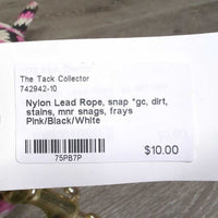 Nylon Lead Rope, snap *gc, dirt, stains, mnr snags, frays
