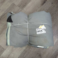 Med Winter Blanket, tail *gc, wpf, dirty, hair, residue, mnr rust, threads, stains, faded, rubs, snags, unstitched velcro
