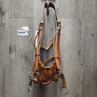 Bitless Sidepull Bridle, Braided Reins & Western Split Reins *like new, mnr dents & stains
