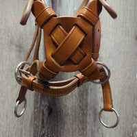 Bitless Sidepull Bridle, Braided Reins & Western Split Reins *like new, mnr dents & stains
