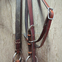 Sidepull Headstall, Thin Soft Rawhide Noseband *xc/like new, v.mnr film, inner dirt?stain

