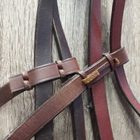 Sidepull Headstall, Thin Soft Rawhide Noseband *xc/like new, v.mnr film, inner dirt?stain
