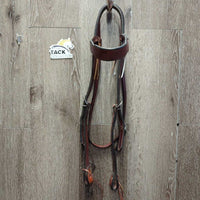 Flat Headstall, laces *like new, stiff, mnr dents & film
