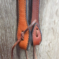Flat Headstall, laces *like new, stiff, mnr dents & film
