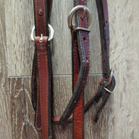 Flat Headstall, laces *like new, stiff, mnr dents & film
