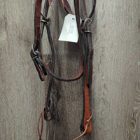 Flat Headstall, laces *like new, stiff, mnr dents & film
