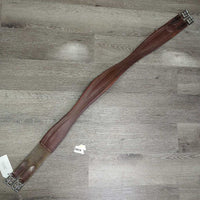 Padded Leather "Overlay" Girth. 1x els *vgc, clean, stained, dented? edge, scuffs, mnr hair, stretched els
