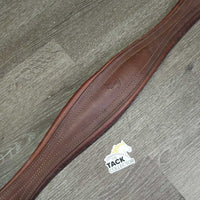 Padded Leather "Overlay" Girth. 1x els *vgc, clean, stained, dented? edge, scuffs, mnr hair, stretched els
