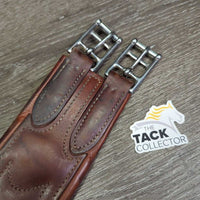 Padded Leather "Overlay" Girth. 1x els *vgc, clean, stained, dented? edge, scuffs, mnr hair, stretched els
