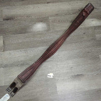 Padded Leather "Overlay" Girth. 1x els *vgc, clean, stained, dented? edge, scuffs, mnr hair, stretched els
