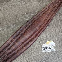 Padded Leather "Overlay" Girth. 1x els *vgc, clean, stained, dented? edge, scuffs, mnr hair, stretched els
