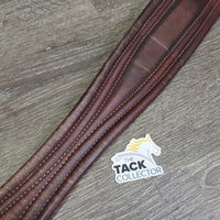 Padded Leather "Overlay" Girth. 1x els *vgc, clean, stained, dented? edge, scuffs, mnr hair, stretched els
