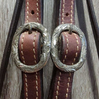 Quick Change Headstall, Bling, 5" T.Thumb, Chin Strap, Split Reins *xc/like new, mnr dusty, rubs, scuffs, stained bling & scratches, loose bit joints
