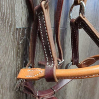 Thick Leather Sidepull Headstall, Rolled Noseband, tag *new, mnr dents & film
