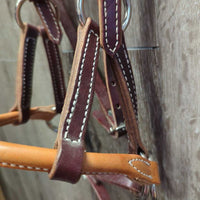Thick Leather Sidepull Headstall, Rolled Noseband, tag *new, mnr dents & film

