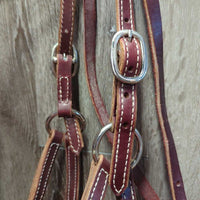 Thick Leather Sidepull Headstall, Rolled Noseband, tag *new, mnr dents & film
