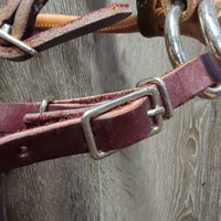 Thick Leather Sidepull Headstall, Rolled Noseband, tag *new, mnr dents & film
