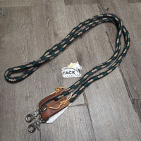 Stiff Nylon Rope Loop Barrel - Roper Reins, loops, leather laces, snaps *gc, clean, rubs, frays, snags, stains
