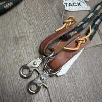 Stiff Nylon Rope Loop Barrel - Roper Reins, loops, leather laces, snaps *gc, clean, rubs, frays, snags, stains
