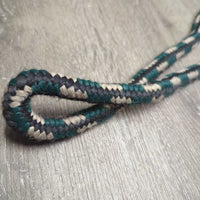 Stiff Nylon Rope Loop Barrel - Roper Reins, loops, leather laces, snaps *gc, clean, rubs, frays, snags, stains
