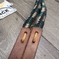 Stiff Nylon Rope Loop Barrel - Roper Reins, loops, leather laces, snaps *gc, clean, rubs, frays, snags, stains
