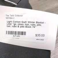 Light Cotton Quilt Winter Blanket - Liner *gc, clean, hair, rubs, pills, hair, rubs & pills
