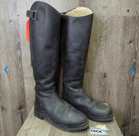 Fleece Lined Tall Winter Riding Boots, Zips *gc, clean & sticky/dirty, clumpy, scuffs, rubs, older
