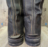 Fleece Lined Tall Winter Riding Boots, Zips *gc, clean & sticky/dirty, clumpy, scuffs, rubs, older
