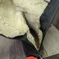 Fleece Lined Tall Winter Riding Boots, Zips *gc, clean & sticky/dirty, clumpy, scuffs, rubs, older
