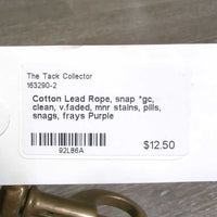 Cotton Lead Rope, snap *gc, clean, v.faded, mnr stains, pills, snags, frays
