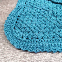 Crochet Ear Bonnet Fly Veil, Satin, piping *xc/vgc, clean, mnr stains?fading, hair & puckers
