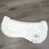 Microsuede & Fleece Half Pad, rolled fleece, mesh spine *gc, clean, pilly, mnr clumpy, stains, dingy, puckers, hair
