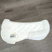 Microsuede & Fleece Half Pad, rolled fleece, mesh spine *gc, clean, pilly, mnr clumpy, stains, dingy, puckers, hair
