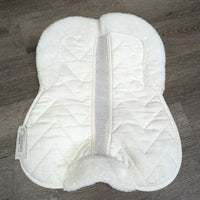 Microsuede & Fleece Half Pad, rolled fleece, mesh spine *gc, clean, pilly, mnr clumpy, stains, dingy, puckers, hair
