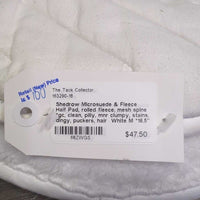 Microsuede & Fleece Half Pad, rolled fleece, mesh spine *gc, clean, pilly, mnr clumpy, stains, dingy, puckers, hair
