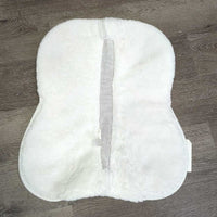 Microsuede & Fleece Half Pad, rolled fleece, mesh spine *gc, clean, pilly, mnr clumpy, stains, dingy, puckers, hair
