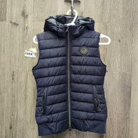 JUNIORS Puffy Vest , Velcro Hood, Zipper *xc/like new
