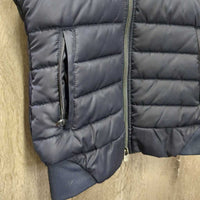 JUNIORS Puffy Vest , Velcro Hood, Zipper *xc/like new
