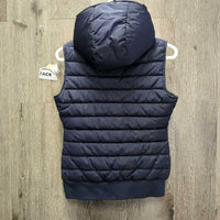 JUNIORS Puffy Vest , Velcro Hood, Zipper *xc/like new
