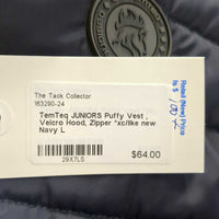JUNIORS Puffy Vest , Velcro Hood, Zipper *xc/like new
