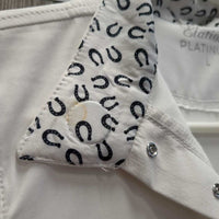 JUNIORS LS Show Sun Shirt, 1/4 Snap Up, Snap Collar, Mesh Sleeves *vgc, seam puckers, mnr puckered collar
