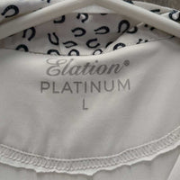 JUNIORS LS Show Sun Shirt, 1/4 Snap Up, Snap Collar, Mesh Sleeves *vgc, seam puckers, mnr puckered collar
