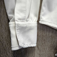 JUNIORS LS Show Sun Shirt, 1/4 Snap Up, Snap Collar, Mesh Sleeves *vgc, seam puckers, mnr puckered collar
