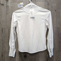 JUNIORS LS Show Sun Shirt, 1/4 Snap Up, Snap Collar, Mesh Sleeves *vgc, seam puckers, mnr puckered collar
